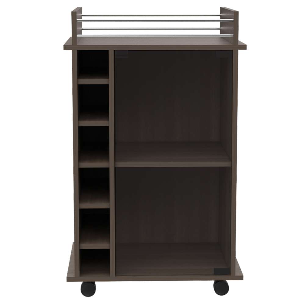 Bar Dukat Roble gris 55x89cm sin Cajones y con Seis Portabotellas - Bares | Bylmo