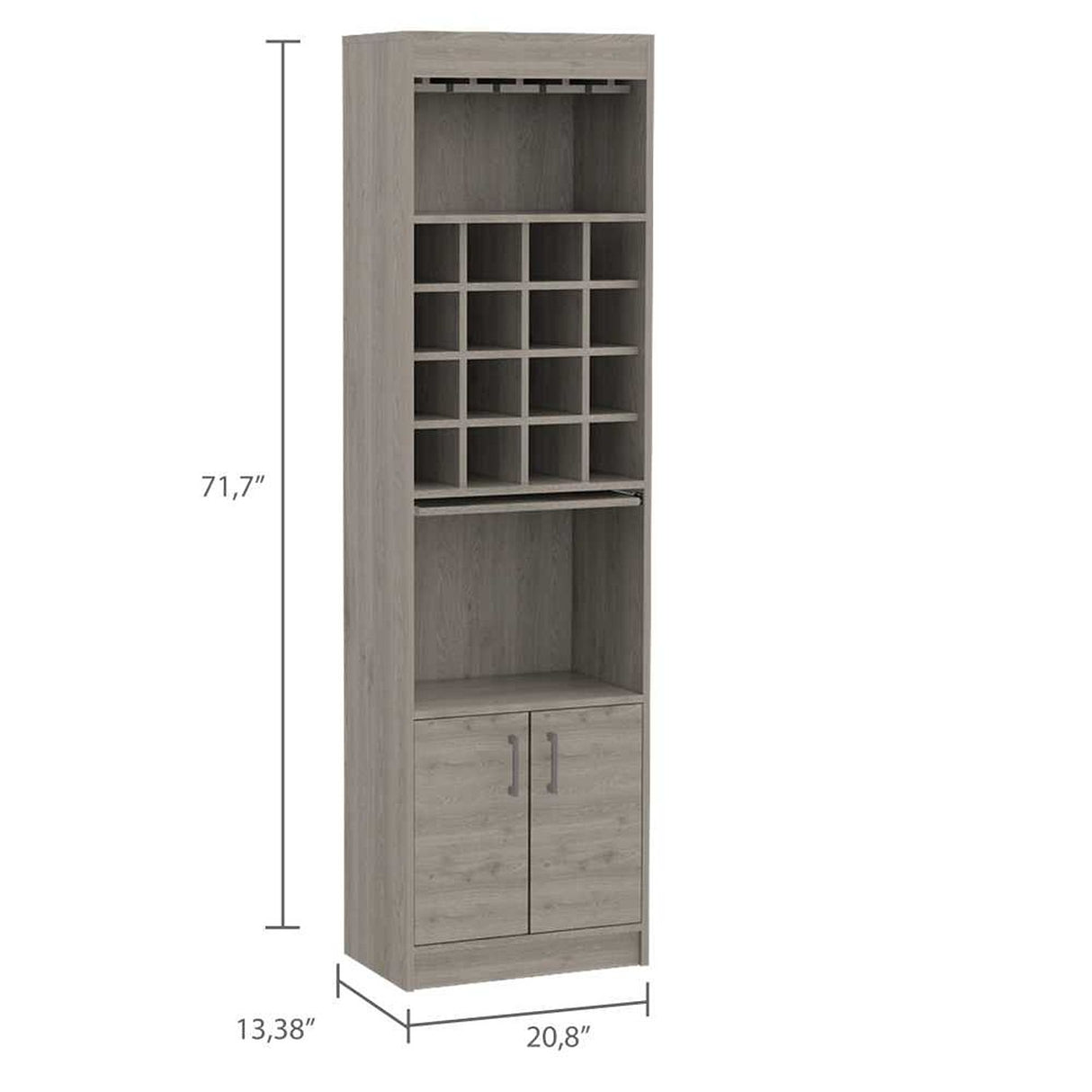 Bar Kava Ceniza 51 cm con Dos Puertas - Bares | Bylmo