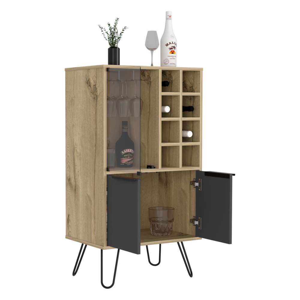 Bar Vegas Duna y Plomo 59 cm con Puerta de Vidrio - Bares | Bylmo
