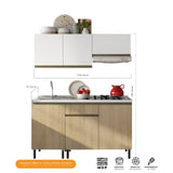 Mueble Inferior Santiago Macadamia 150 cm Izquierda con Mesón - Cocinas | Bylmo