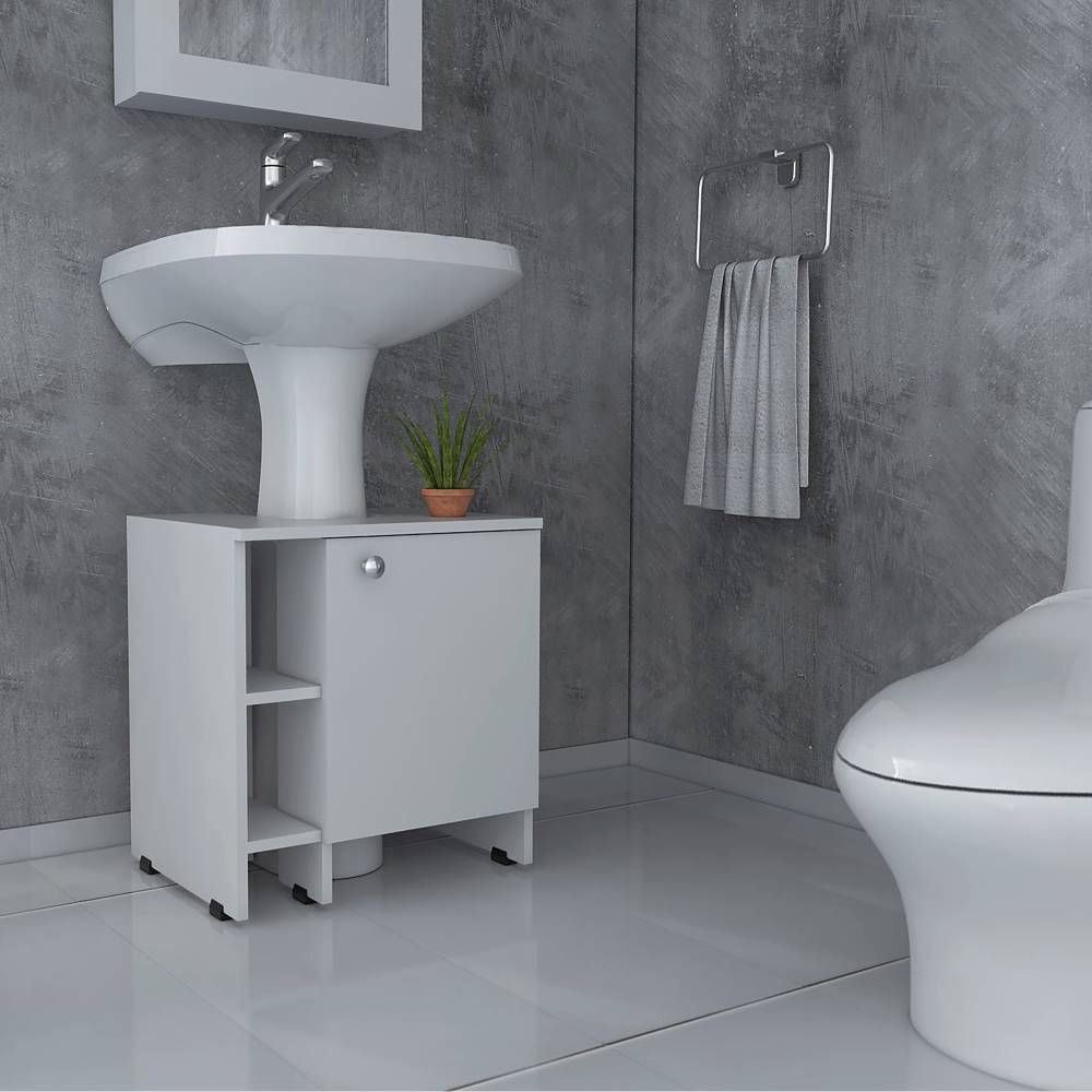 Mueble para Lavamanos Basic Blanco 47x50.5cm Individual sin Lavamanos con Una Puerta - Gabinetes | Bylmo