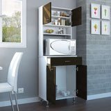 Mueble Microondas Kitchen Blanco 60x169cm con Cuatro Entrepaños y Cinco Compartimientos - Muebles Organizadores | Bylmo