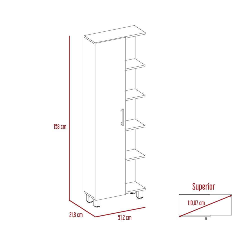 Mueble Manchester Wengue 51 cm con Una Puerta y Entrepaños - Gabinetes | Bylmo