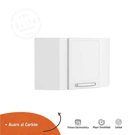Mueble Auxiliar Blanco 68x52cm con Un Entrepaño y Dos Compartimientos - Muebles Organizadores | Bylmo