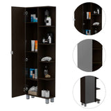 Mueble para Baño Esquinero Urano Wengue 52.2x158cm sin Cajones y con Cuatro Entrepaños - Gabinetes | Bylmo