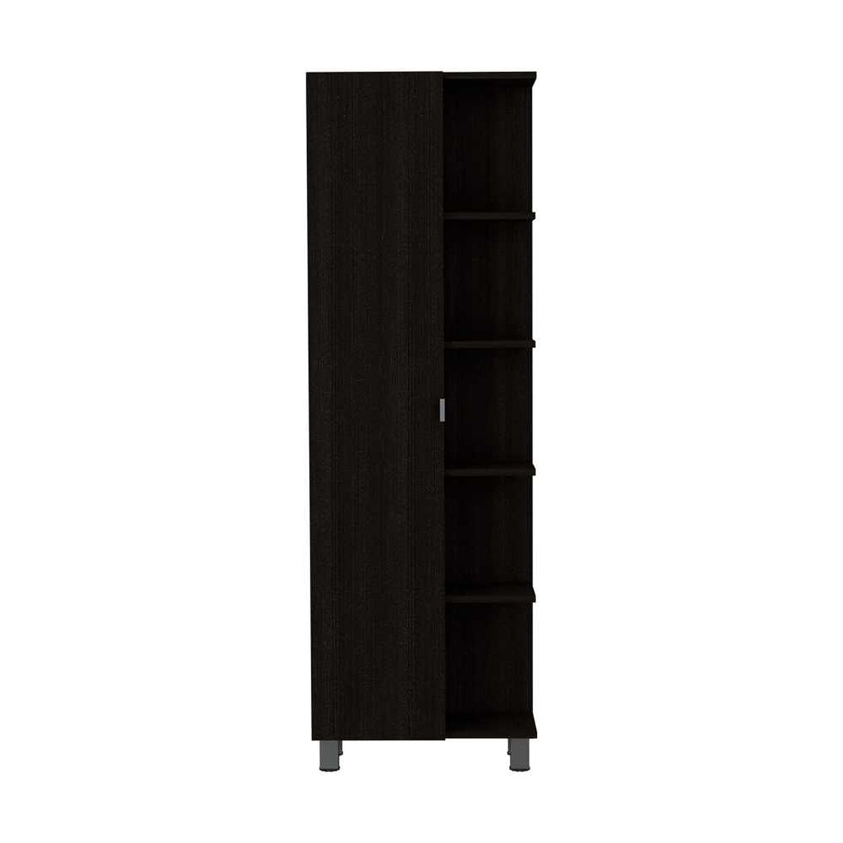 Mueble para Baño Esquinero Urano Wengue 51.2x158cm sin Cajones y con Cuatro Entrepaños - Gabinetes | Bylmo