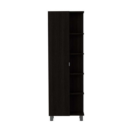 Mueble para Baño Esquinero Urano Wengue 51.2x158cm sin Cajones y con Cuatro Entrepaños - Gabinetes | Bylmo