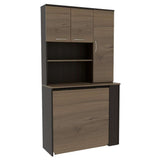 Mueble Transformable Optimus Cafe Expreso y Wengue 90 cm con Tres Puertas sin Sillas - Muebles Organizadores | Bylmo