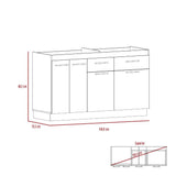 Mueble Inferior Belmira Rovere y Blanco 150 cm - Cocinas | Bylmo