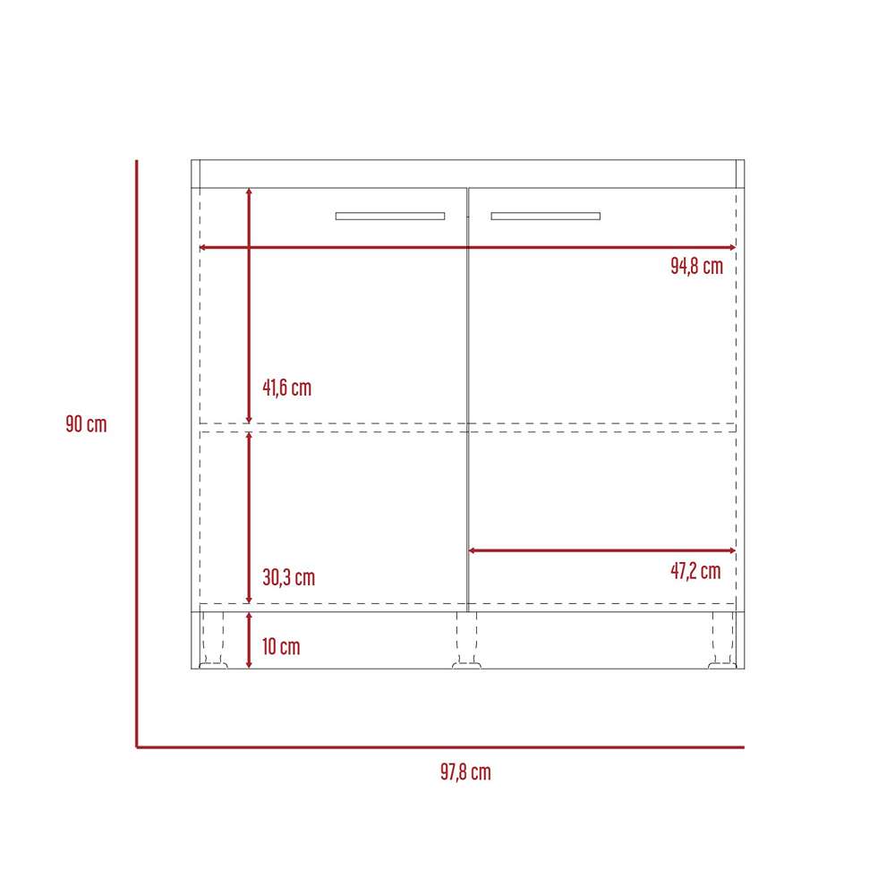 Mueble Manchester Blanco 97 cm con Dos Puertas - Gabinetes | Bylmo