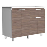 Mueble Inferior Izquierda Fendi Castaño 120 cm con Mesón - Cocinas | Bylmo