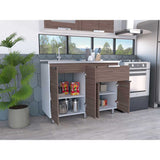 Mueble Inferior Izquierda Fendi Castaño 120 cm con Mesón - Cocinas | Bylmo