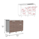 Mueble Inferior Izquierda Fendi Castaño 120 cm con Mesón - Cocinas | Bylmo