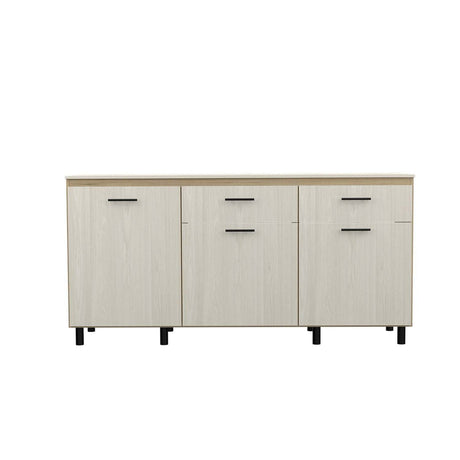 Mueble Inferior Gante Moderno Rovere y Niebla 181 cm Con Mesón en Melamina - Muebles Inferiores | Bylmo