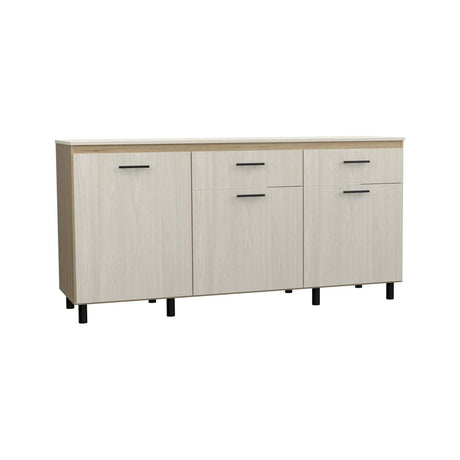 Mueble Inferior Gante Moderno Rovere y Niebla 181 cm Con Mesón en Melamina - Muebles Inferiores | Bylmo