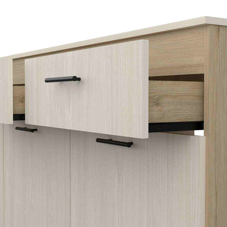 Mueble Inferior Gante Moderno Rovere y Niebla 181 cm Con Mesón en Melamina - Muebles Inferiores | Bylmo