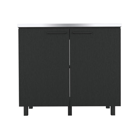 Mueble Inferior Napoles con Patas Metálicas sin Lavaplatos Wengue 100 cm Mesón Izquierdo - Muebles Inferiores | Bylmo