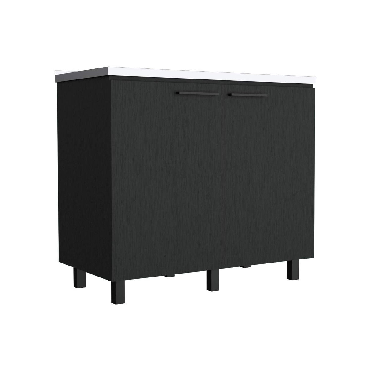 Mueble Inferior Napoles con Patas Metálicas sin Lavaplatos Wengue 100 cm Mesón Izquierdo - Muebles Inferiores | Bylmo
