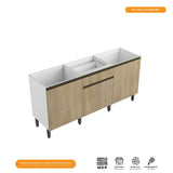 Mueble Inferior Santiago Macadamia 180 cm sin Mesón - Cocinas | Bylmo