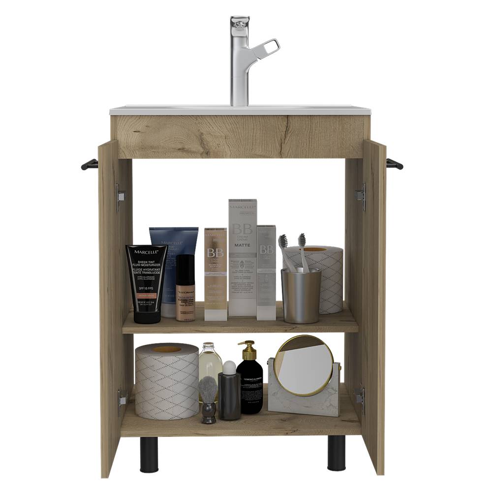 Mueble para Lavamanos Khari Duna 60.5x86.8cm Individual con Lavamanos con Dos Puertas - Gabinetes | Bylmo