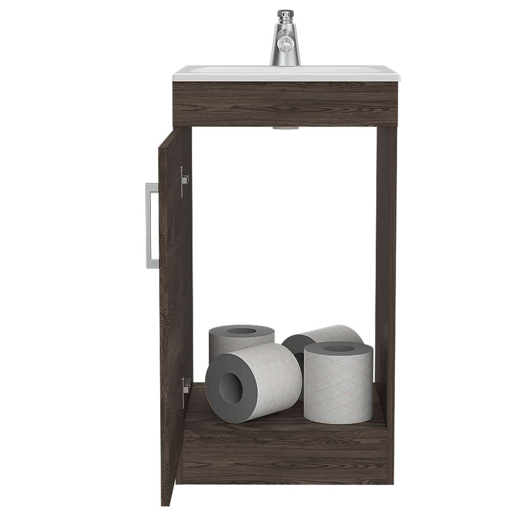 Mueble para Lavamanos Madrid Coñac 40x88cm Individual con Lavamanos con Una Puerta - Gabinetes | Bylmo