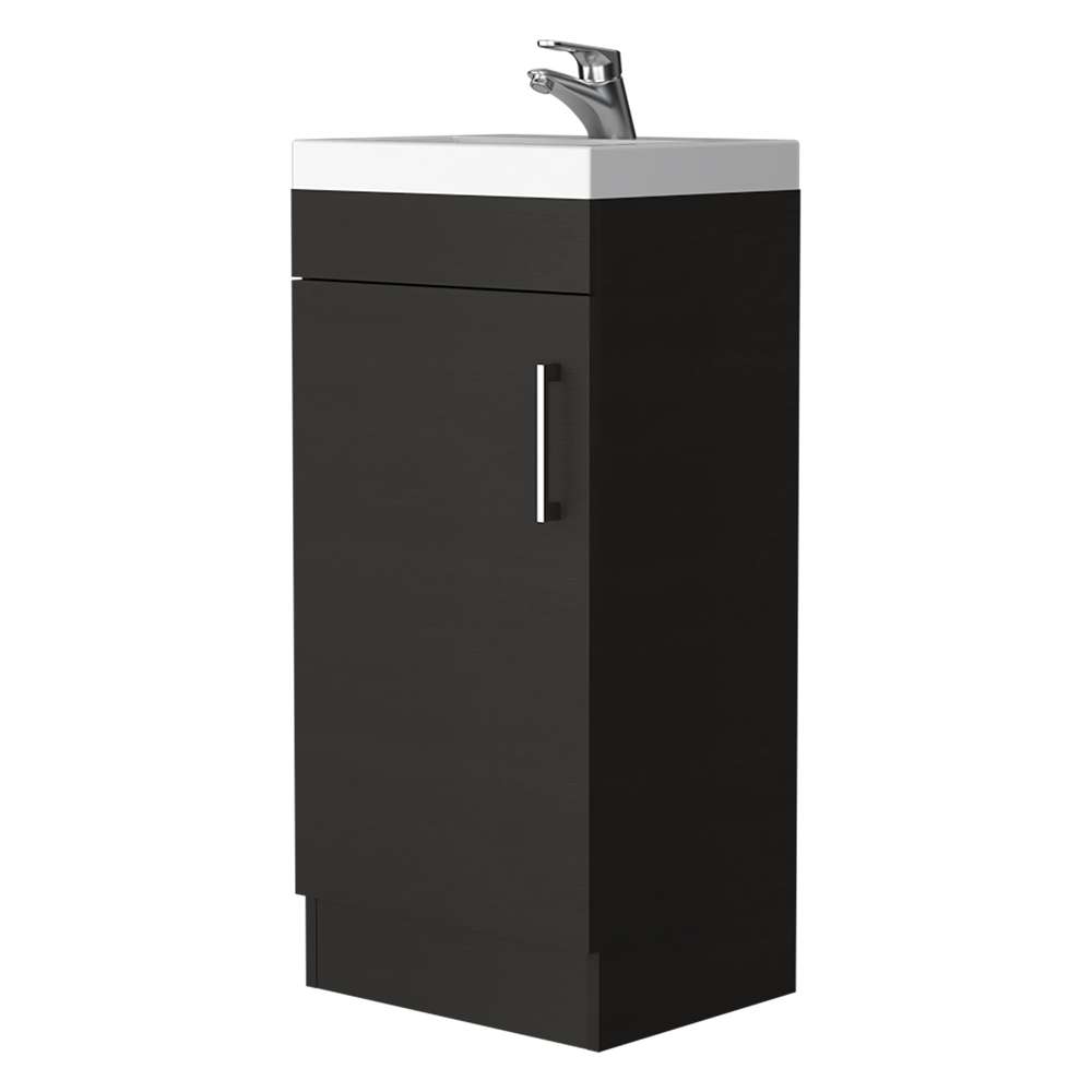 Mueble para Lavamanos Madrid Plus Wengue 40x83cm Individual sin Lavamanos con Una Puerta - Gabinetes | Bylmo