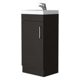 Mueble para Lavamanos Madrid Plus Wengue 40x83cm Individual sin Lavamanos con Una Puerta - Gabinetes | Bylmo