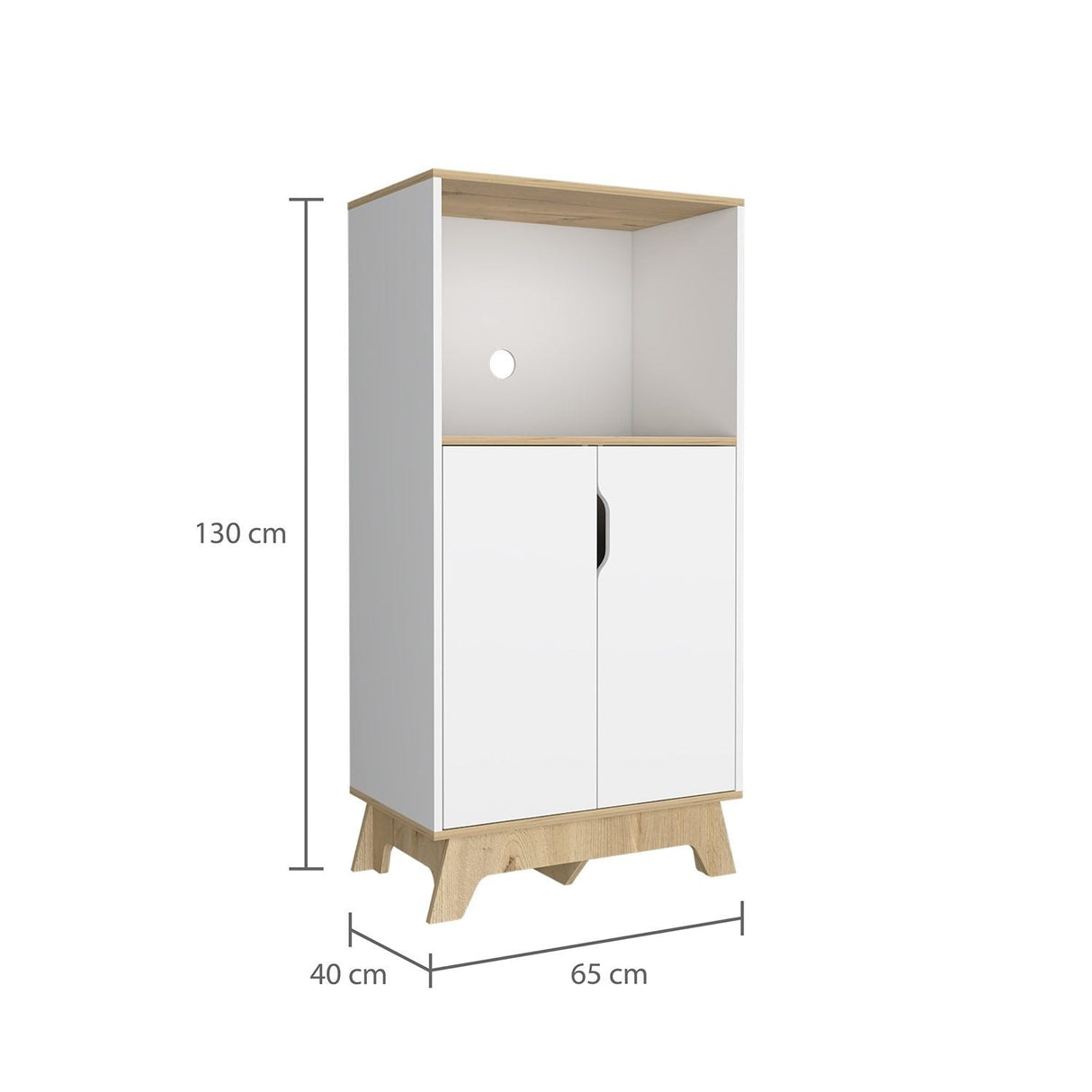 Mueble Microondas Auxona Duna 65 cm con Dos Puertas y Entrepaños - Alacenas y Muebles Microondas | Bylmo