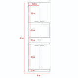 Mueble Microondas Bau Wengue y Blanco 62 cm con Cuatro Puertas y Un Cajón - Muebles Organizadores | Bylmo