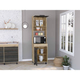 Mueble Microondas Lauret Duna y Carbón 60 cm con Dos Puertas - Muebles Organizadores | Bylmo