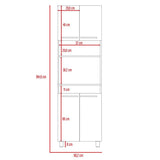 Mueble Microondas Vimo Bellota y Blanco 60 cm con Cuatro Puertas y Entrepaño - Muebles Organizadores | Bylmo