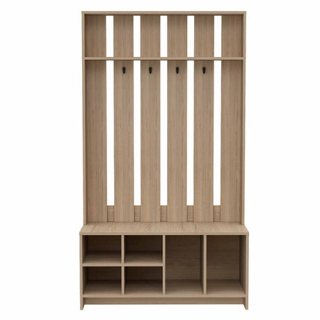 Mueble Recibidor Beijing Rovere 97 cm con Entrepaño, Zapatero y Perchero para Ropa - Bifes y Arrimos | Bylmo