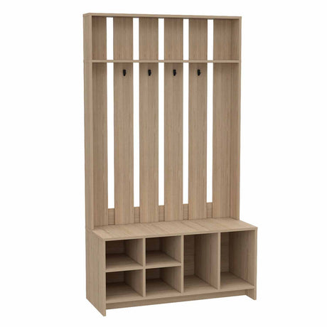 Mueble Recibidor Beijing Rovere 97 cm con Entrepaño, Zapatero y Perchero para Ropa - Bifes y Arrimos | Bylmo