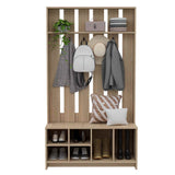 Mueble Recibidor Beijing Rovere 97 cm con Entrepaño, Zapatero y Perchero para Ropa - Bifes y Arrimos | Bylmo