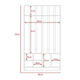 Mueble Recibidor Beijing Rovere 97 cm con Entrepaño, Zapatero y Perchero para Ropa - Bifes y Arrimos | Bylmo