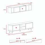 Combo Rack para TV y Mueble Superior Tori Duna y Blanco 180 cm - Muebles para TV | Bylmo