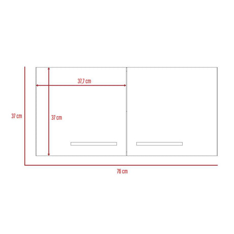 Mueble Superior de Cocina Blanco 76x37cm sin Entrepaños y con Dos Puertas - Cocinas | Bylmo