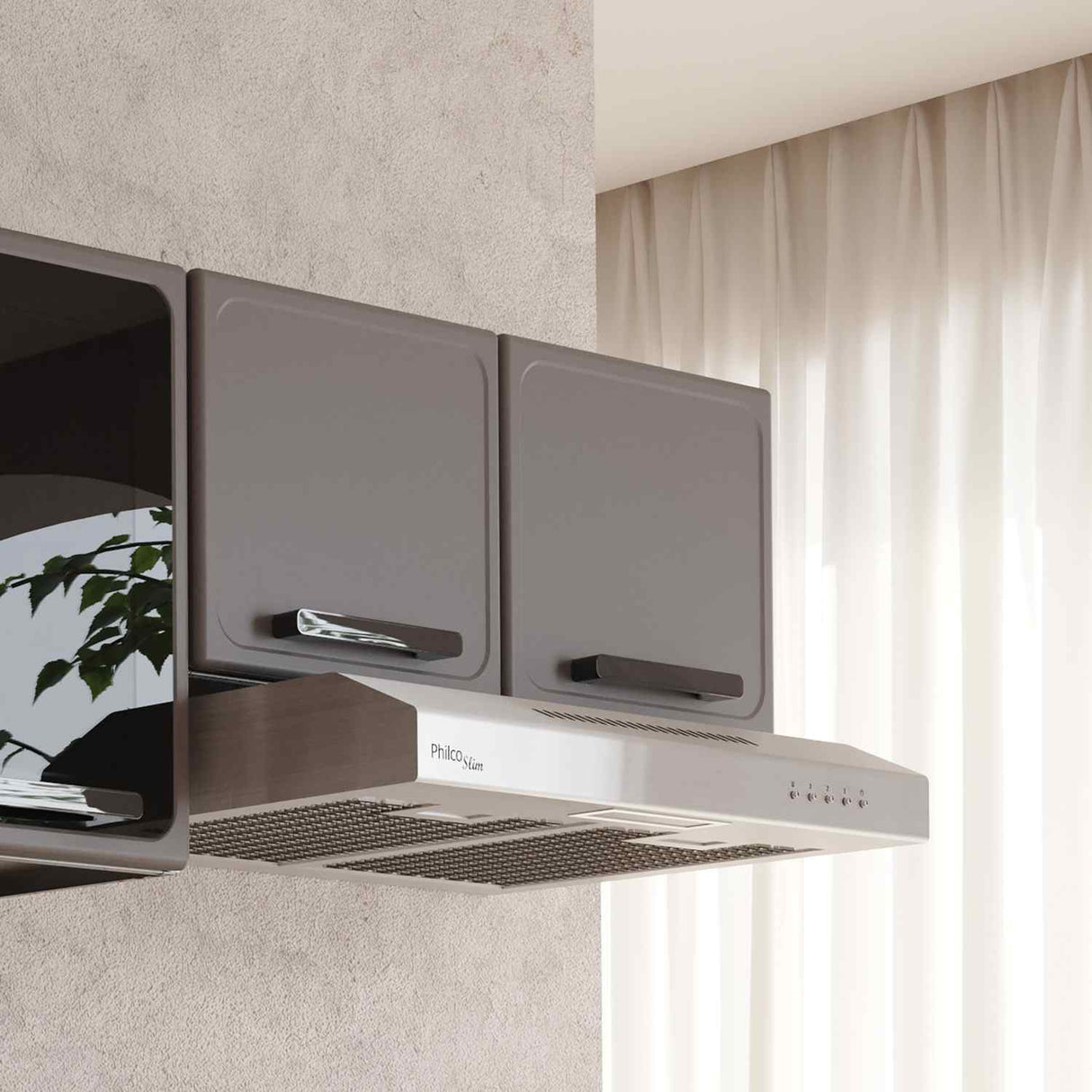 Mueble Superior de Cocina Gris 80x35cm sin Entrepaños y con Dos Puertas - Muebles Superiores | Bylmo