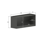 Mueble Superior de Cocina Gris 80x35cm sin Entrepaños y con Dos Puertas - Muebles Superiores | Bylmo