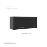 Mueble Superior de Cocina Gris 80x35cm sin Entrepaños y con Dos Puertas - Muebles Superiores | Bylmo