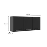 Mueble Superior de Cocina Gris 120x52cm con Dos Entrepaños y con Tres Puertas - Muebles Superiores | Bylmo