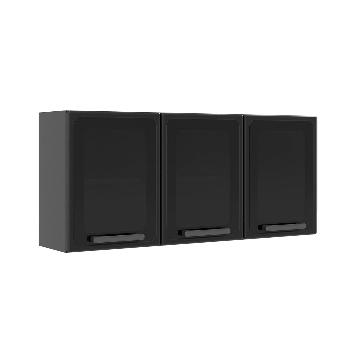 Mueble Superior de Cocina Gris 120x52cm con Dos Entrepaños y con Puerta de Vidrio - Muebles Superiores | Bylmo