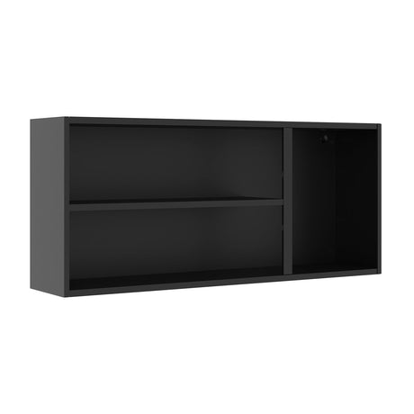 Mueble Superior de Cocina Gris 120x52cm con Dos Entrepaños y con Puerta de Vidrio - Muebles Superiores | Bylmo