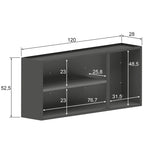 Mueble Superior de Cocina Gris 120x52cm con Dos Entrepaños y con Puerta de Vidrio - Muebles Superiores | Bylmo