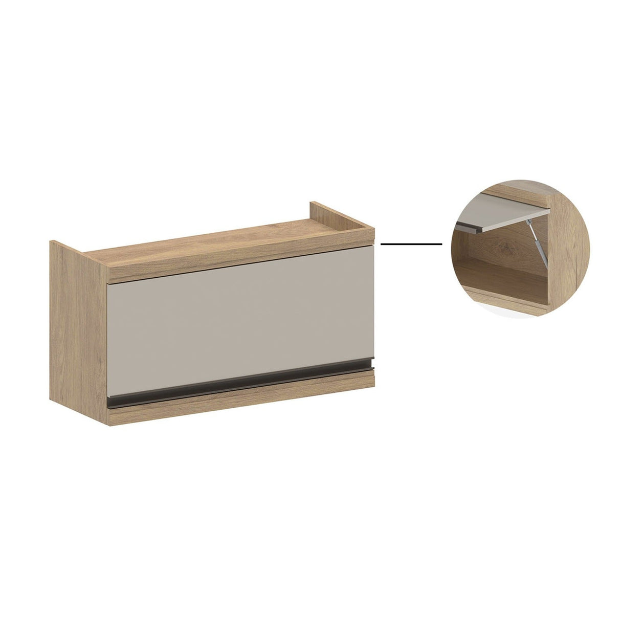 Mueble Superior Maqui con Una Puerta Abatible Blanca Madera 80 cm Sin Campana - Muebles Superiores | Bylmo