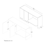Mueble Superior Sareni Para Lado Izquierdo Coñac 120 cm con Locero sin Campana - Muebles Superiores | Bylmo