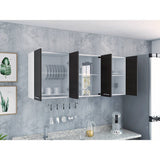 Mueble Superior con Seis Puertas Wengue y Blanco 150 cm - Cocinas | Bylmo