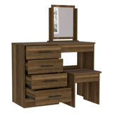 Tocador Kaia Caramelo 100x126.7cm con Cuatro Cajones y con Espejo - Cajoneras | Bylmo