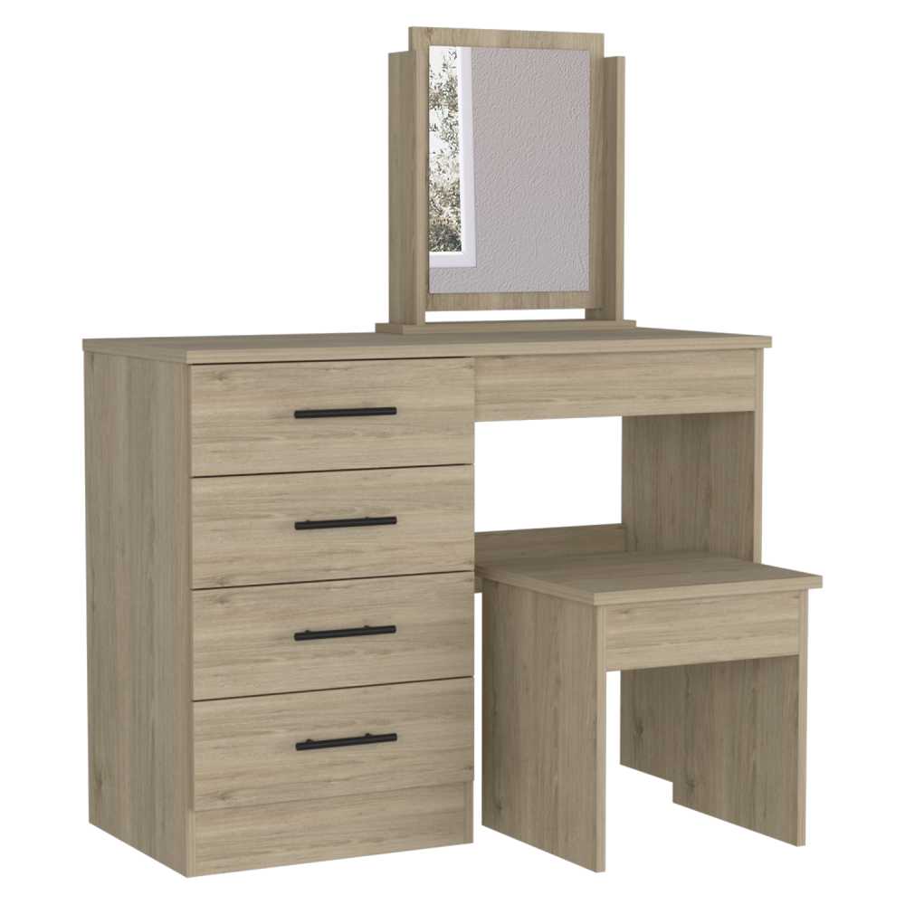 Tocador Kaia Rovere 100x126.7cm con Cuatro Cajones y con Espejo - Cajoneras | Bylmo