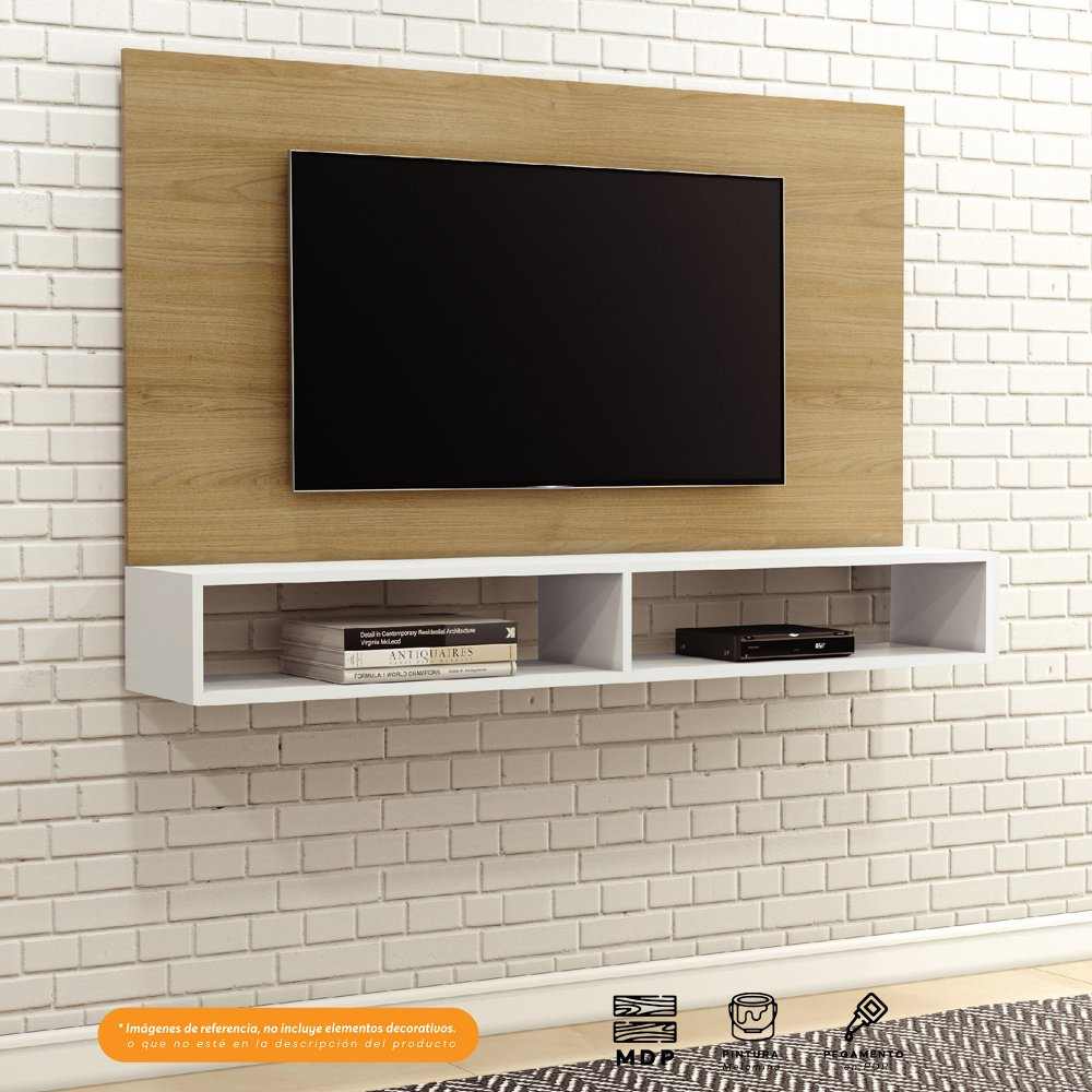 Panel Ligth Macadamia y Blanco 135 cm - Muebles para TV | Bylmo